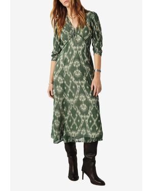 Ba&sh Matsa Printed Midi Dress - Green