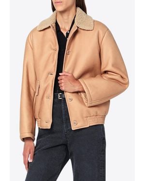 Salvatore Santoro Leather Bomber Jacket - Blue