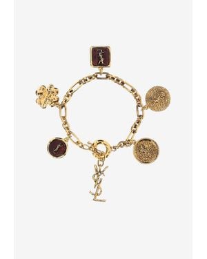 Saint Laurent Bracelet With Cassandre Charms - White
