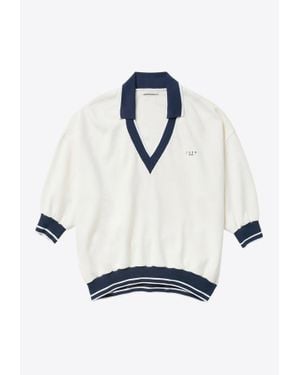 1989 STUDIO Jp V-Neck Polo T-Shirt - White