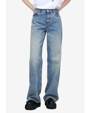 McQueen Washed Wide-Leg Jeans - Blue