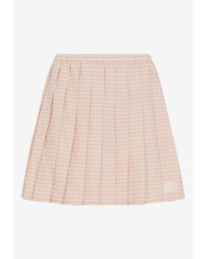Moncler Gingham Check Mini Pleated Skirt - Natural