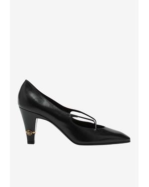 Versace Giulietta 80 Leather Pumps - Black