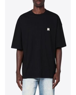 AMIRI MA Skater ロゴ コットン Tシャツ 人気 Amiri Ma Skater Logo Embroidered Crewneck T-Shirt in Black