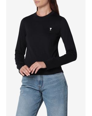Ami Paris Ami De Cœur Long-Sleeved T-Shirt - Black