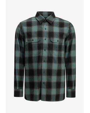 Tom Ford Plaid Check Military Casual Shirt - Green