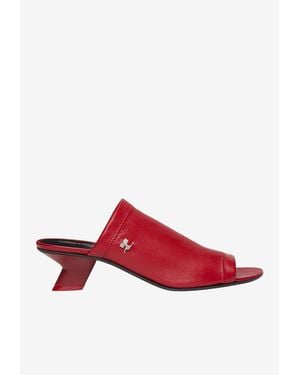 Courreges Wet Stretch 50 Leather Mules - Red