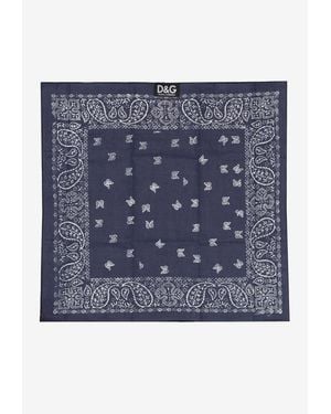 Dolce & Gabbana Paisley Print Square Scarf - Blue