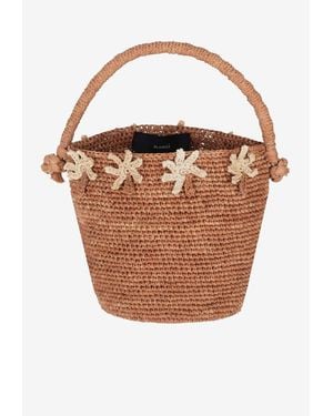 Alanui Shadow Of The Palm Basket Bag - White