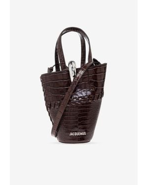 Jacquemus Small Bambola Asymmetric Bucket Bag - Brown