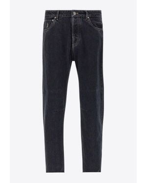 Brunello Cucinelli Logo Patch Straight-Leg Jeans - Blue