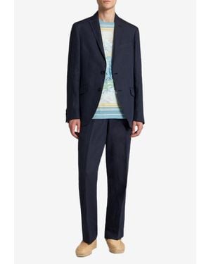 Etro Roma Linen Blazer - Blue