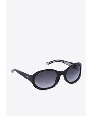 Gucci Logo Round Sunglasses - Gray