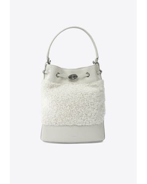 Zanellato Small Monda Shearling Bucket Bag - White