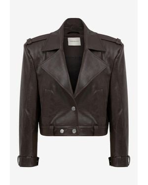 MYBESTFRIENDS Cynthia Cropped Leather Jacket - Black