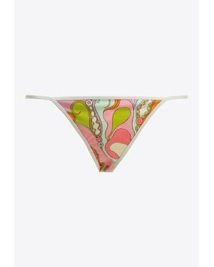 PUCCI Orchidee Print Bikini Briefs - Blue