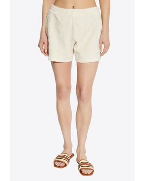 Tory Burch Monogram Jacquard Mini Shorts - Natural