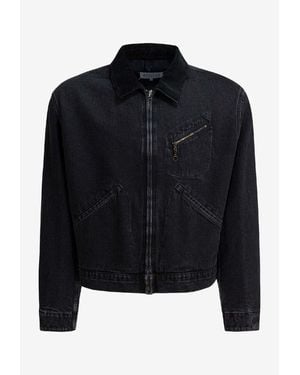Maison Margiela Zip-Up Denim Jacket - Black