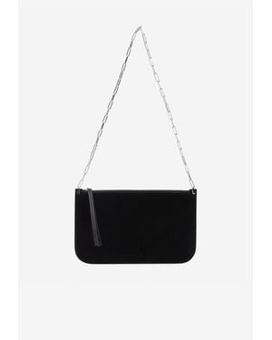 Phoebe Philo Slip Suede Chain Shoulder Bag - White