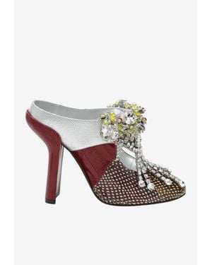 Dries Van Noten 80 Embellished Patchwork Leather Mules - Multicolor