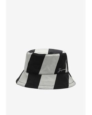 Jacquemus Baluchon Stripe Bucket Hat - Black