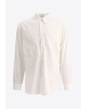Post Archive Faction PAF Logo-Embroidered Buttoned Shirt - White