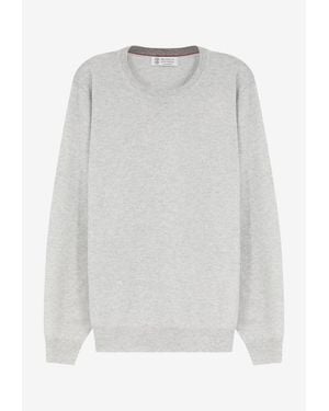Brunello Cucinelli Cashmere Crewneck Sweater - White