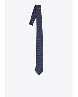 Fendi Polka Dot Jacquard Silk Tie - Blue