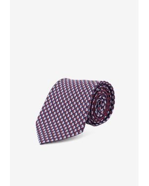 Ferragamo Pegasus Print Silk Tie - Purple