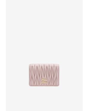 Miu Miu Quilted Compact Wallet - Pink