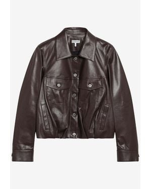 Loewe Cropped Balloon Nappa Jacket - Brown
