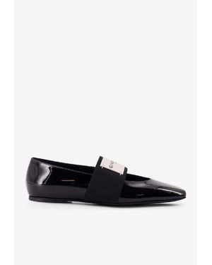 Givenchy Label Patent Leather Ballet Flats - White