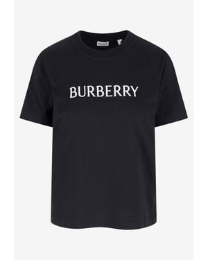 Burberry Logo Print Crewneck T-Shirt - Black