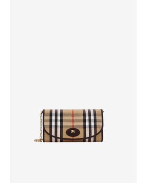 Burberry Highlands Jacquard Check Chain Clutch - White