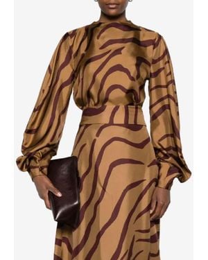 Raquel Diniz Aura Zebra Print Blouse - Brown