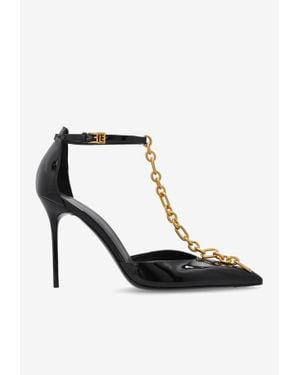 Balmain Sync 95 Patent Leather Chain Court Shoes - White