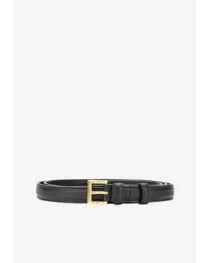 Prada Leather Thin Belt - White