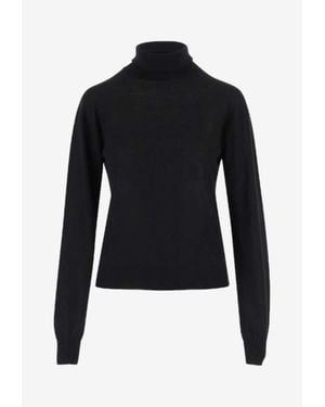 Saint Laurent Turtleneck Wool Knit Sweater - Blue