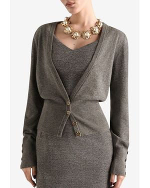 Dolce & Gabbana Deep V-Neck Cashmere Cardigan - Gray