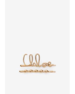 Chloé Iconic Logo Hair Clip - White