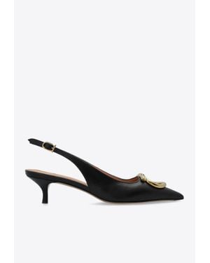 Ferragamo Sara 40 Maxi Gancini Slingback Pumps - Black