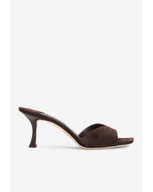 Jimmy Choo Skye 70 Suede Mules - Natural