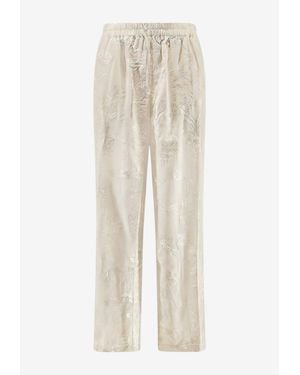 Mes Demoiselles Flopy Embroidered Straight-Leg Pants - Natural