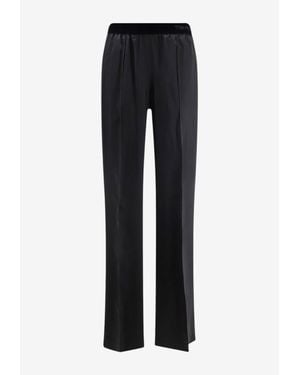 Tom Ford Elastic-Waist Silk Pants - Blue