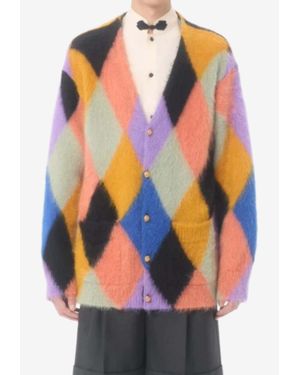 Valentino Wool-Blend Buttoned Cardigan - Orange