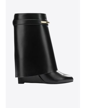 Givenchy Shark 90 Leather Mid-Calf Boots - Black