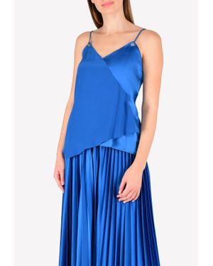 Prabal Gurung Silk Camisole Top With Tie-Ups - Blue