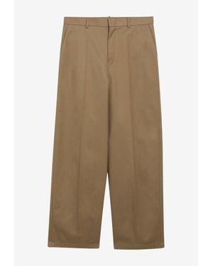 Balenciaga Wide-Leg Chino Trousers - Natural
