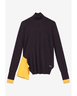Fendi Wool High-Neck Sweater - Blue