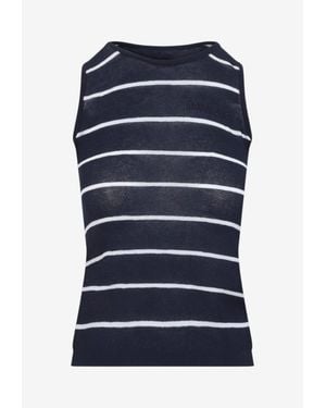 Balenciaga Stripe Cropped Top - Blue